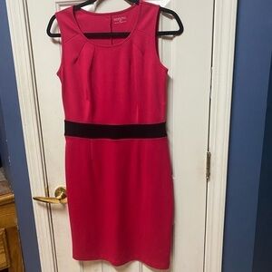 Merona Red Black Waist Dress Sleeveless Career Cocktail Casual Crew Neck…